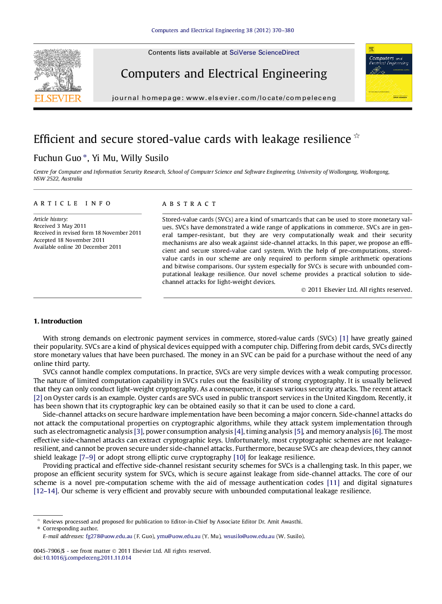 Efficient and secure stored-value cards with leakage resilience 