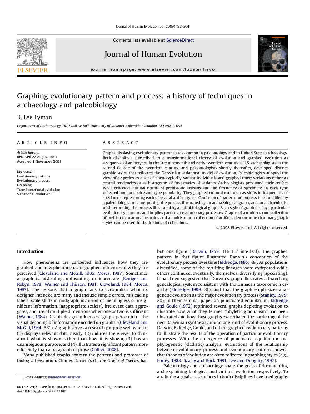 Graphing evolutionary pattern and process: a history of techniques in archaeology and paleobiology