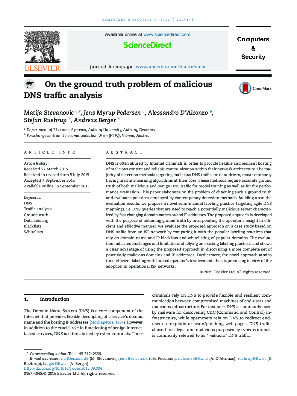 On the ground truth problem of malicious DNS traffic analysis