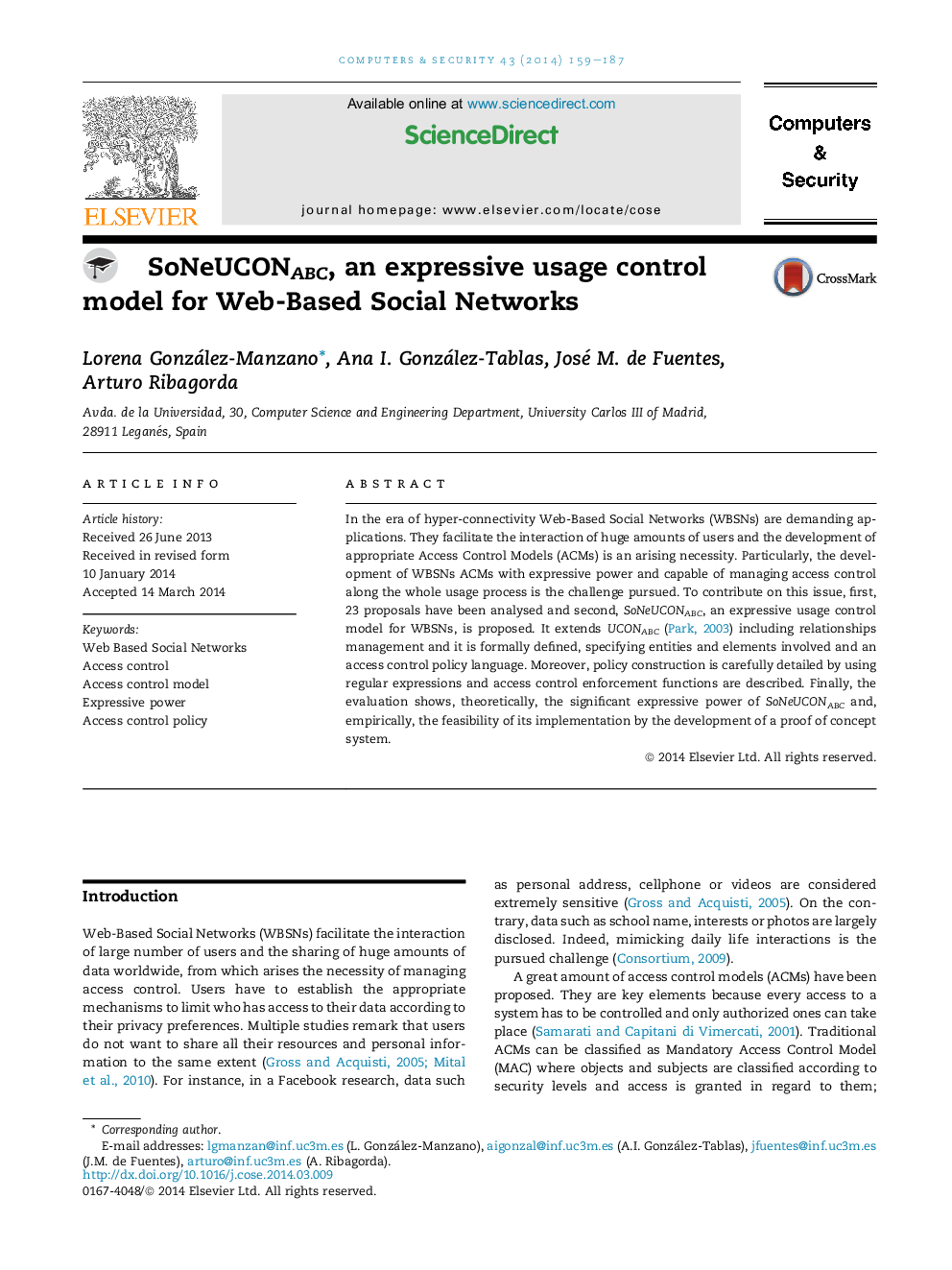 SoNeUCONABC, an expressive usage control model for Web-Based Social Networks