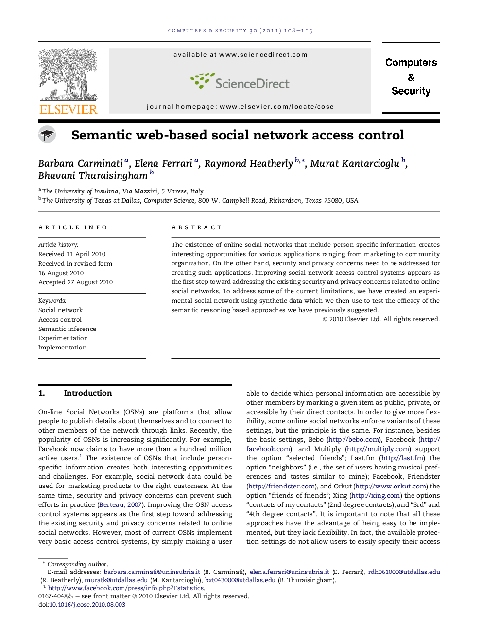 Semantic web-based social network access control