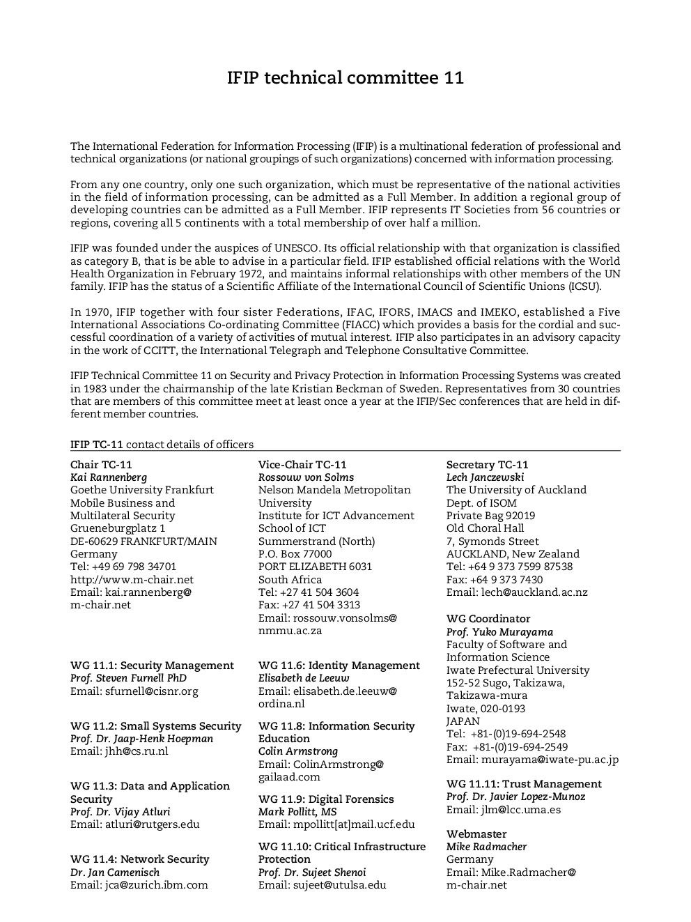 IFIP Technical Committee