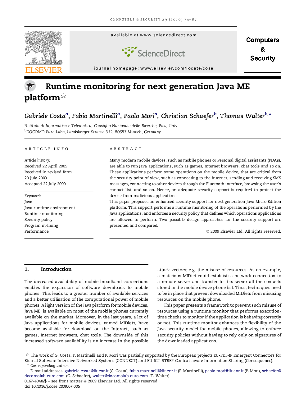 Runtime monitoring for next generation Java ME platform 