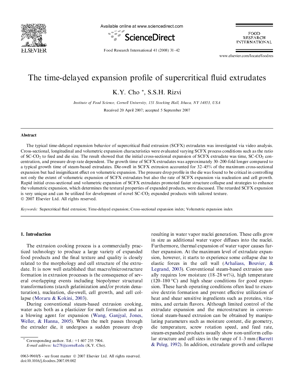 The time-delayed expansion profile of supercritical fluid extrudates