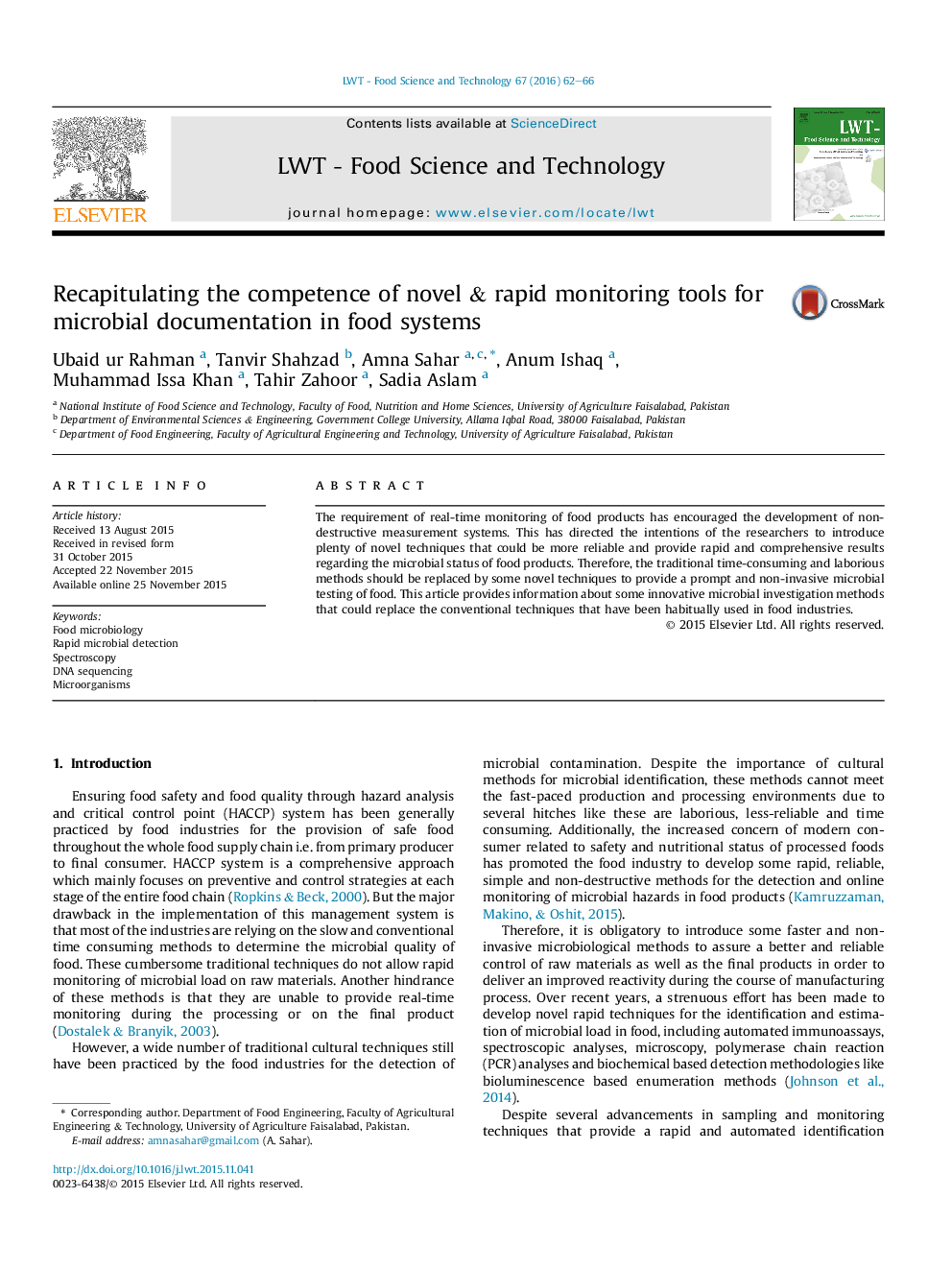 Recapitulating the competence of novel & rapid monitoring tools for microbial documentation in food systems