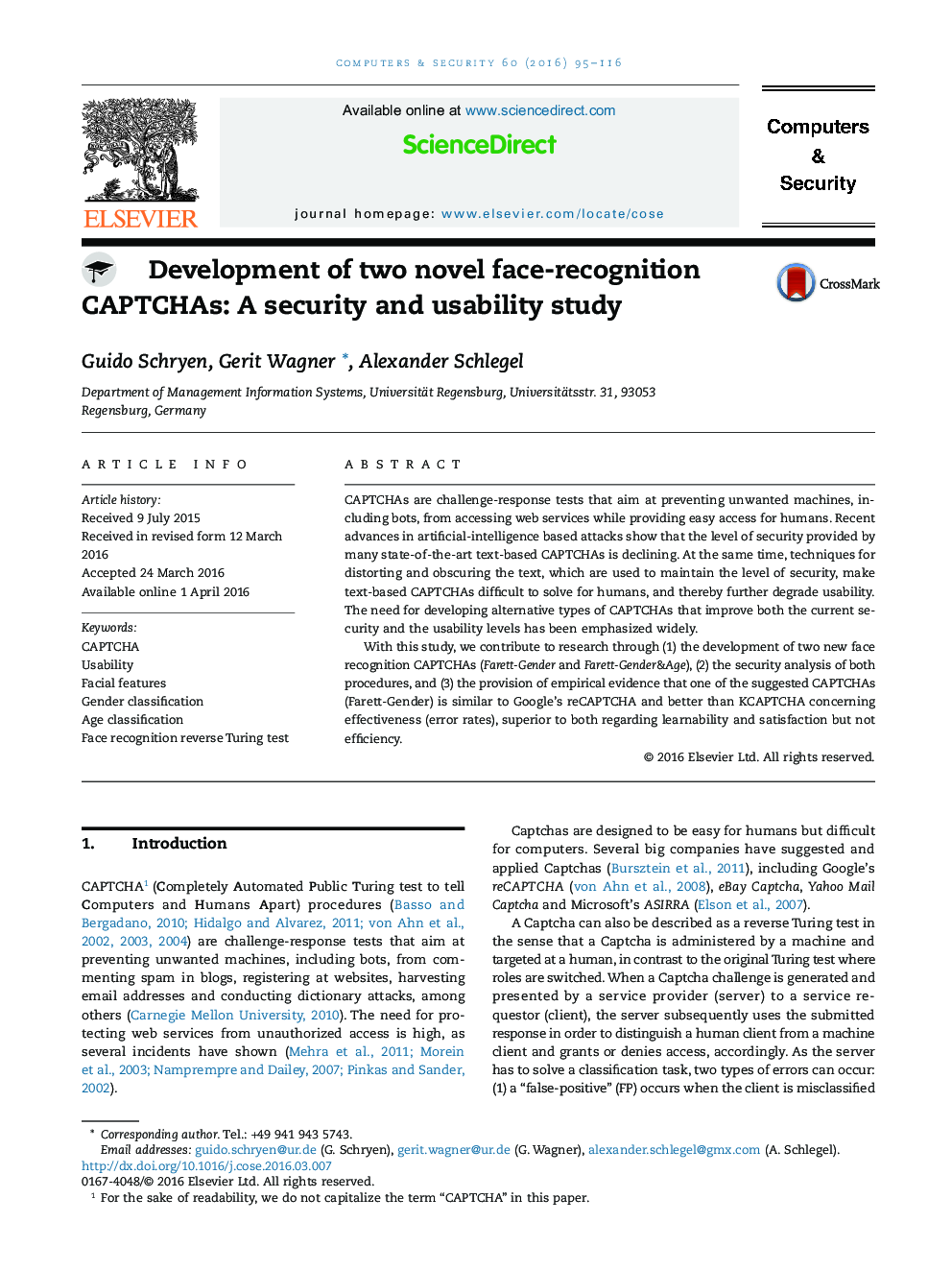 Development of two novel face-recognition CAPTCHAs: A security and usability study