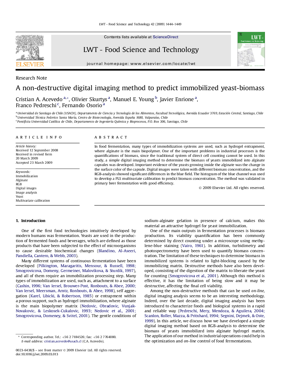 A non-destructive digital imaging method to predict immobilized yeast-biomass