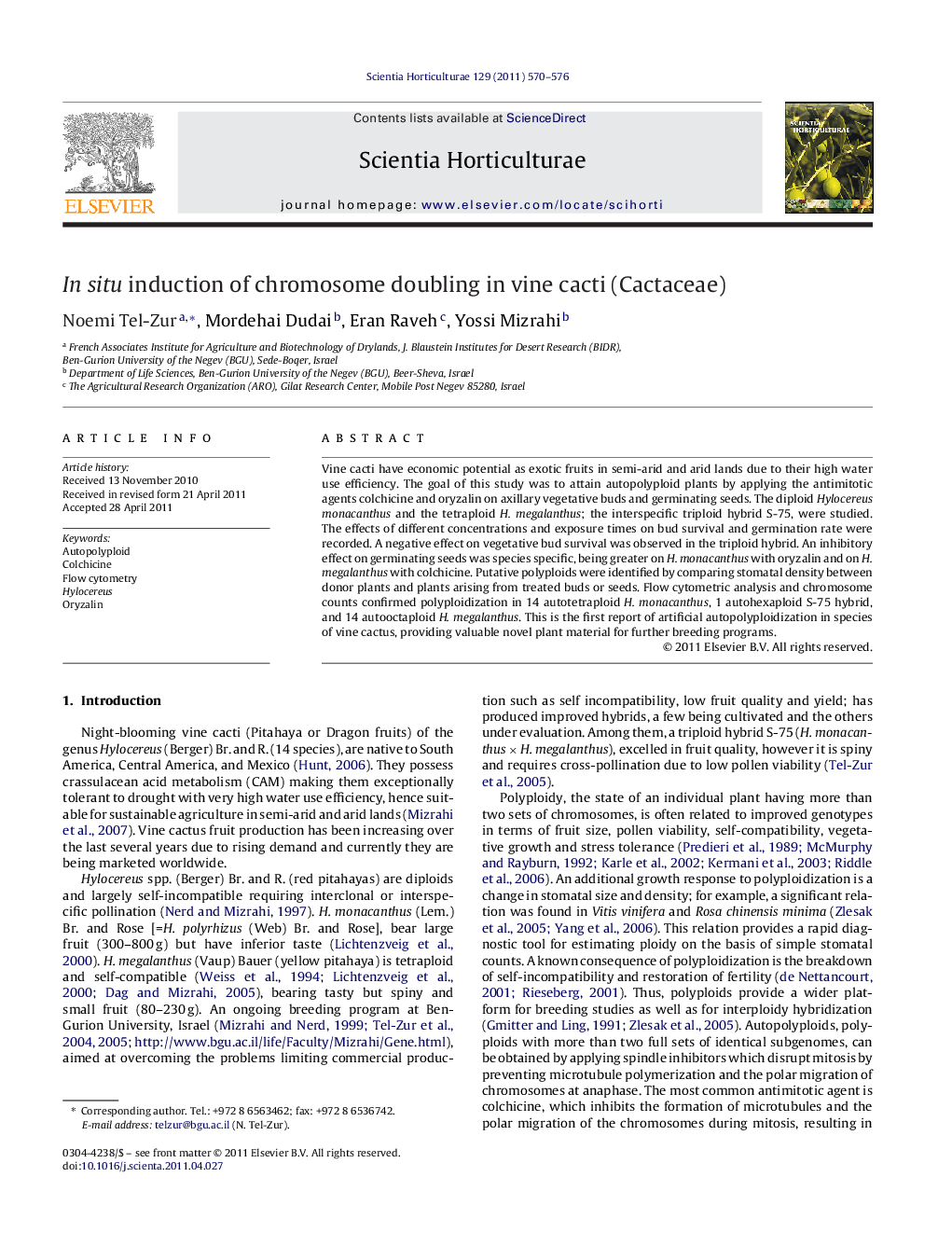 In situ induction of chromosome doubling in vine cacti (Cactaceae)