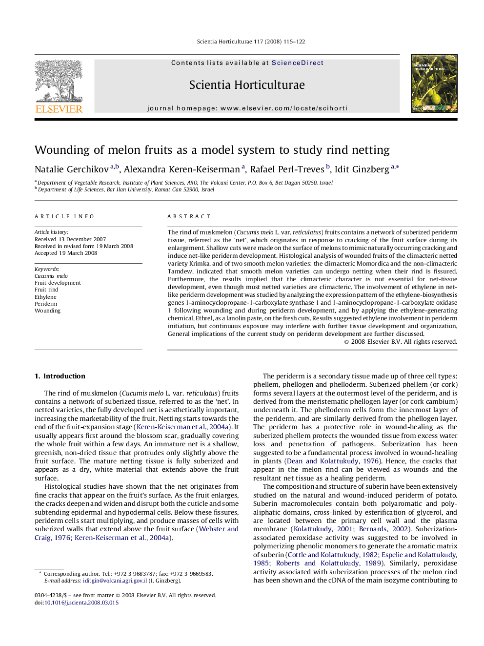 Wounding of melon fruits as a model system to study rind netting