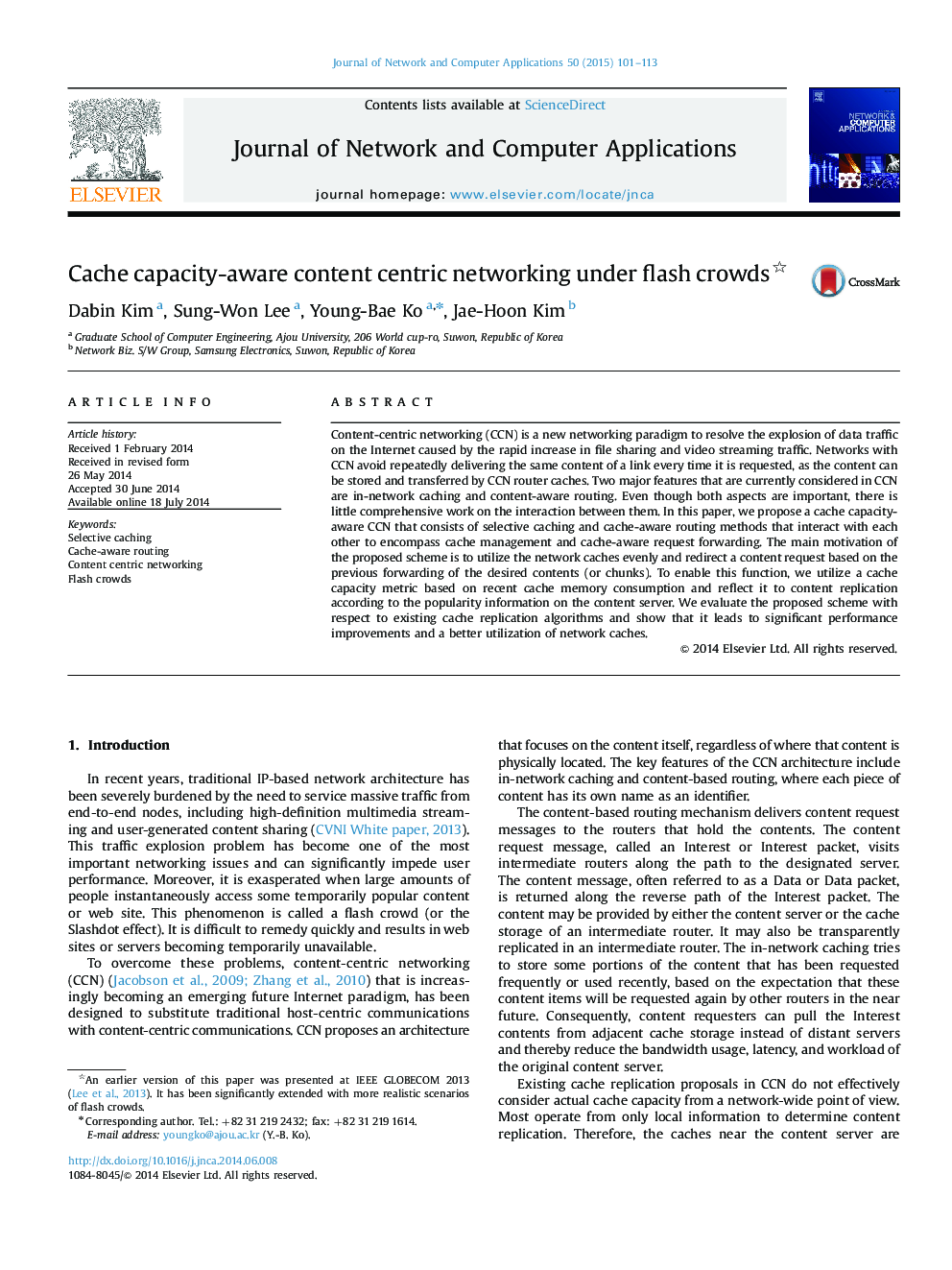 Cache capacity-aware content centric networking under flash crowds 