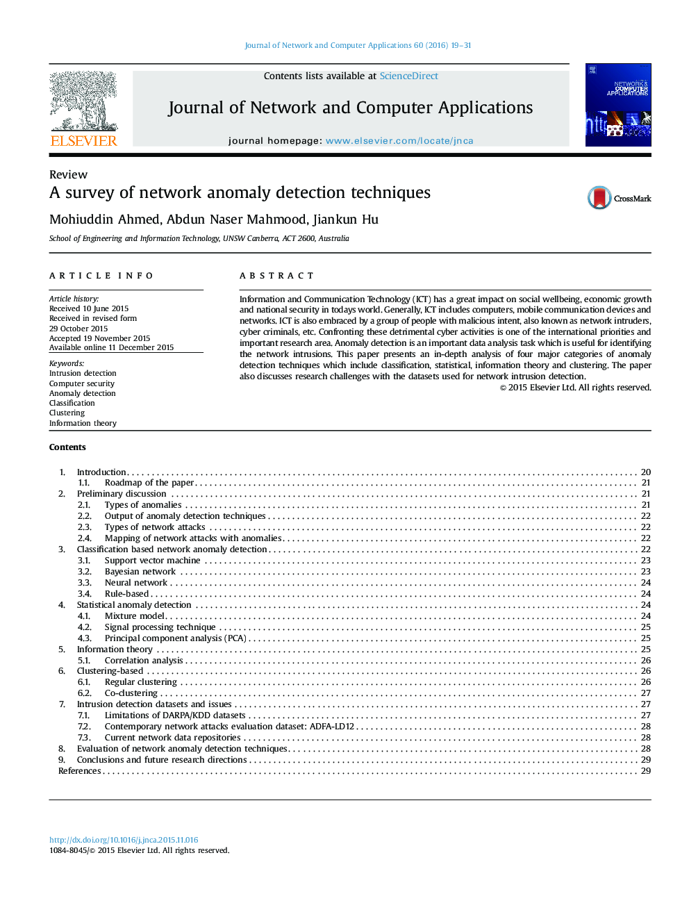 A survey of network anomaly detection techniques