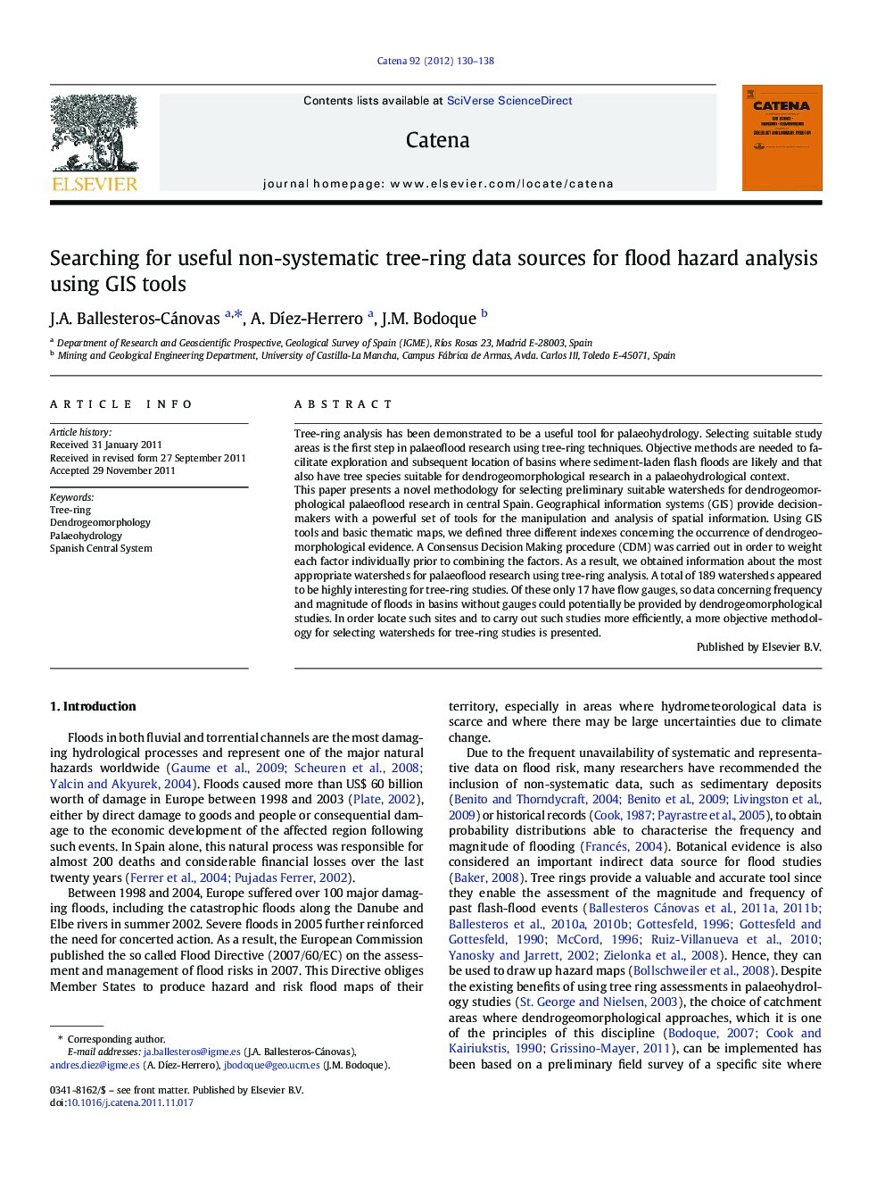 Searching for useful non-systematic tree-ring data sources for flood hazard analysis using GIS tools