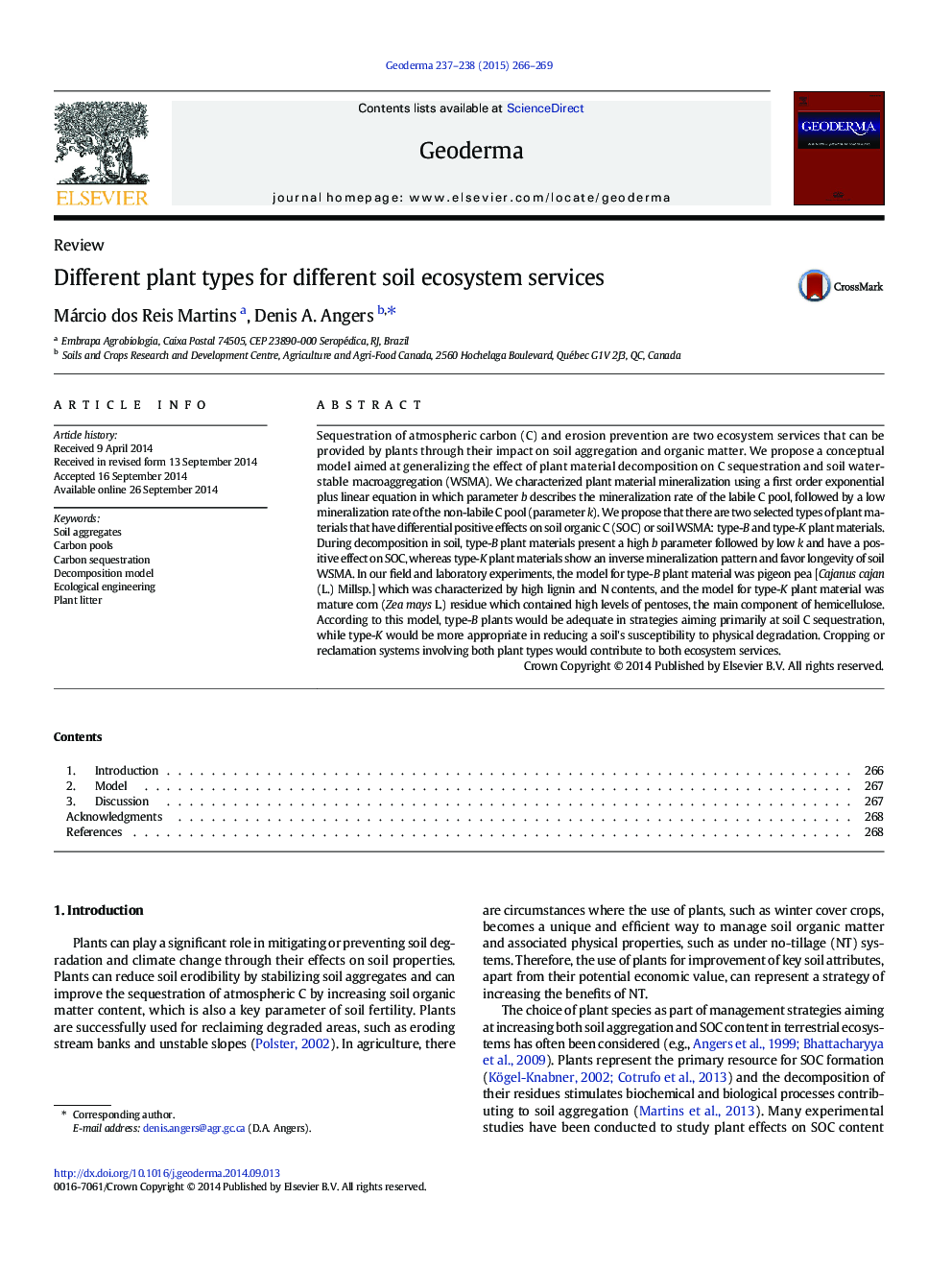 Different plant types for different soil ecosystem services