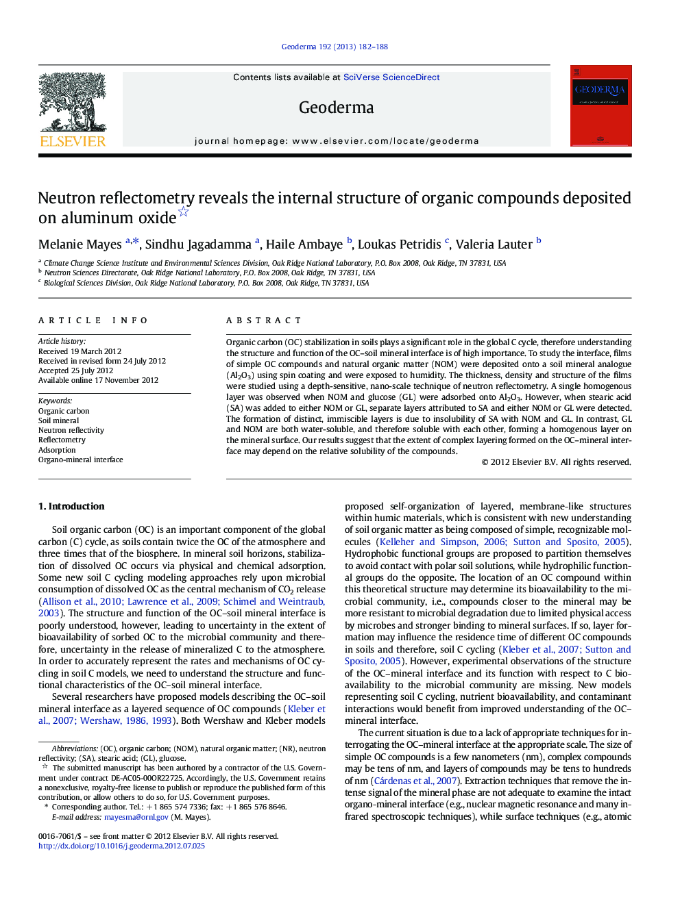 Neutron reflectometry reveals the internal structure of organic compounds deposited on aluminum oxide 