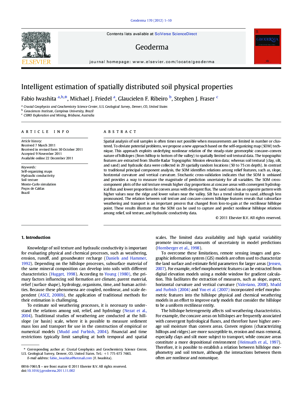 Intelligent estimation of spatially distributed soil physical properties