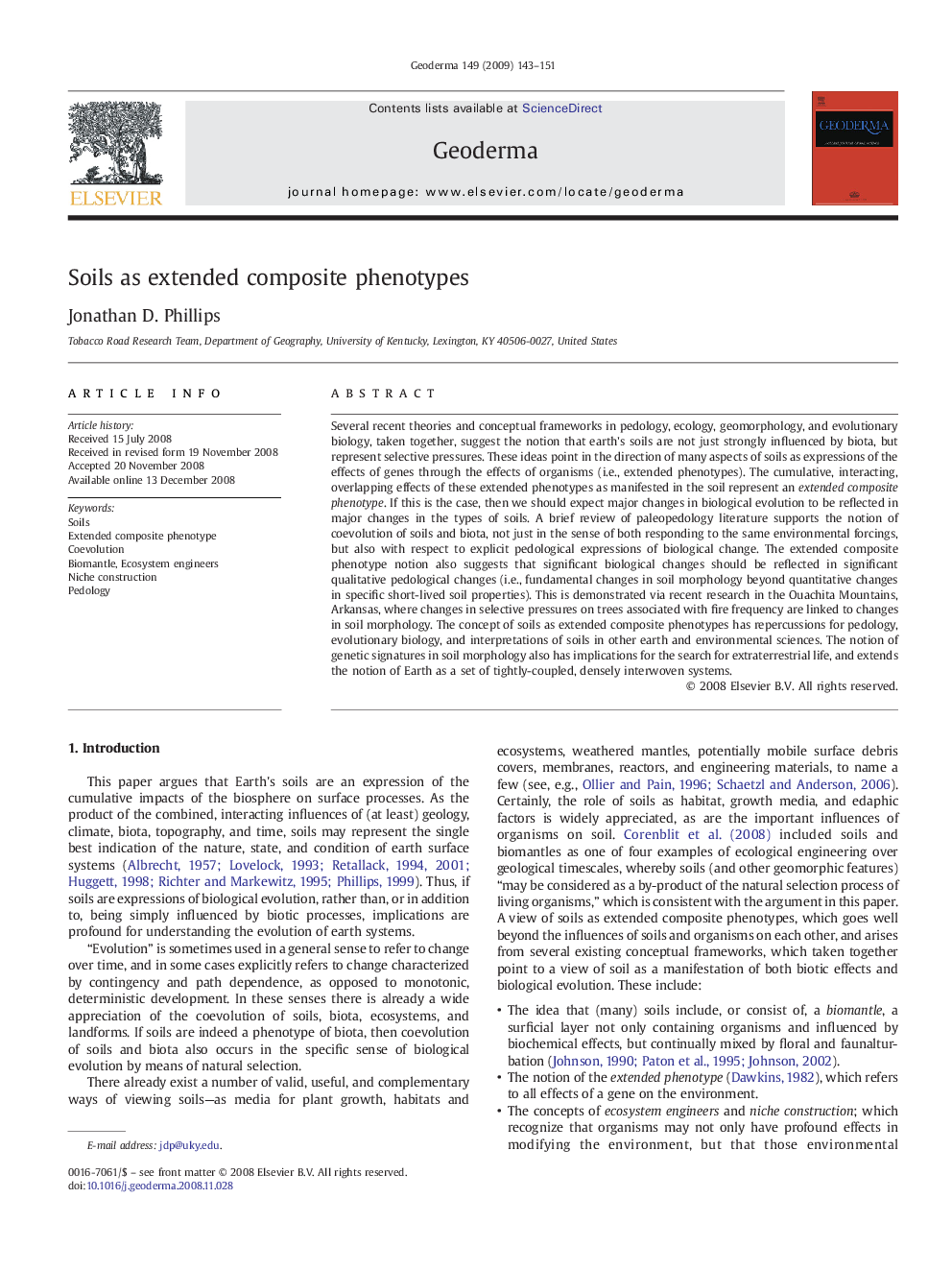 Soils as extended composite phenotypes