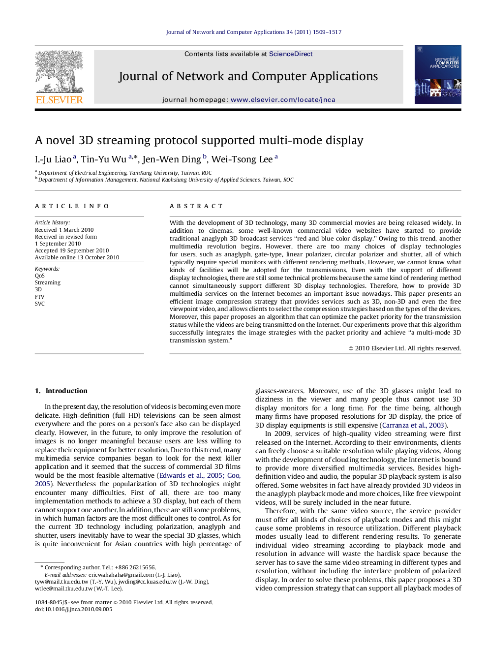 A novel 3D streaming protocol supported multi-mode display