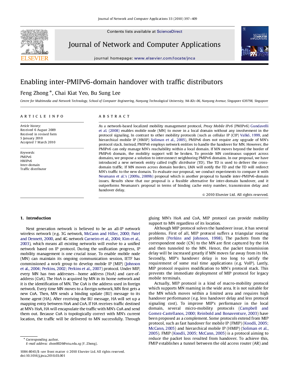 Enabling inter-PMIPv6-domain handover with traffic distributors