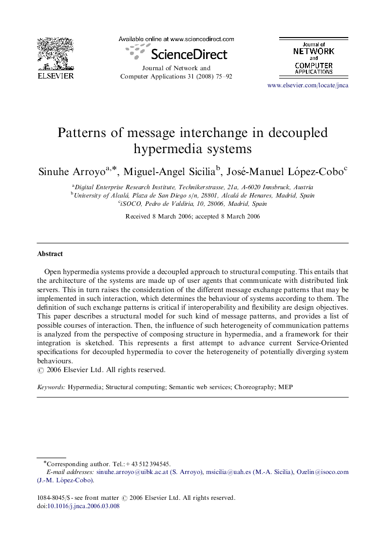 Patterns of message interchange in decoupled hypermedia systems