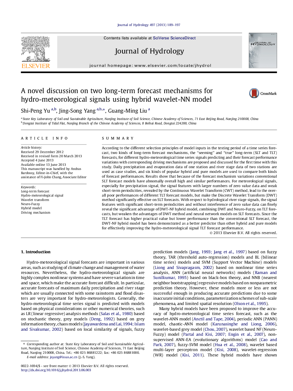 A novel discussion on two long-term forecast mechanisms for hydro-meteorological signals using hybrid wavelet-NN model