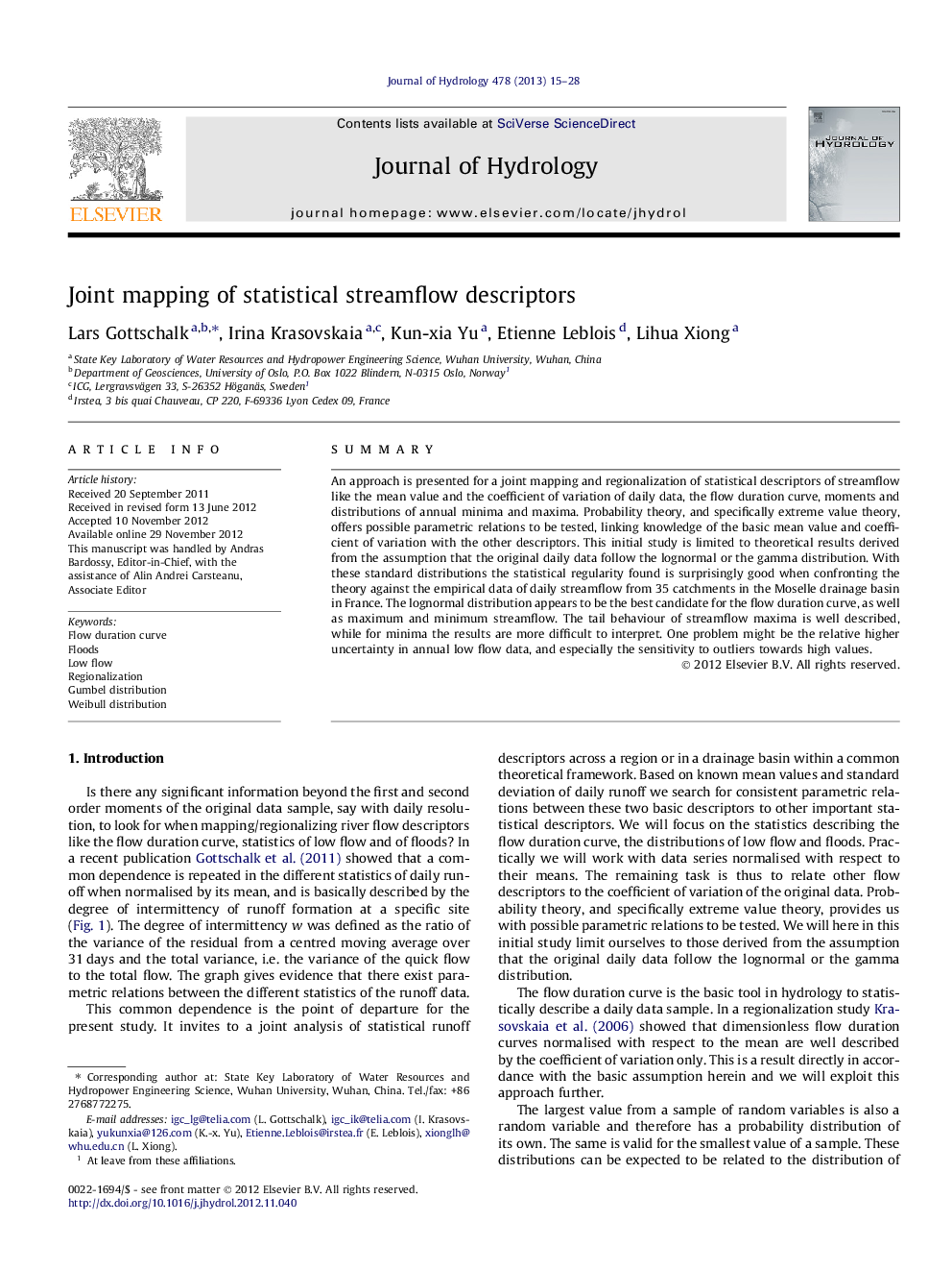 Joint mapping of statistical streamflow descriptors