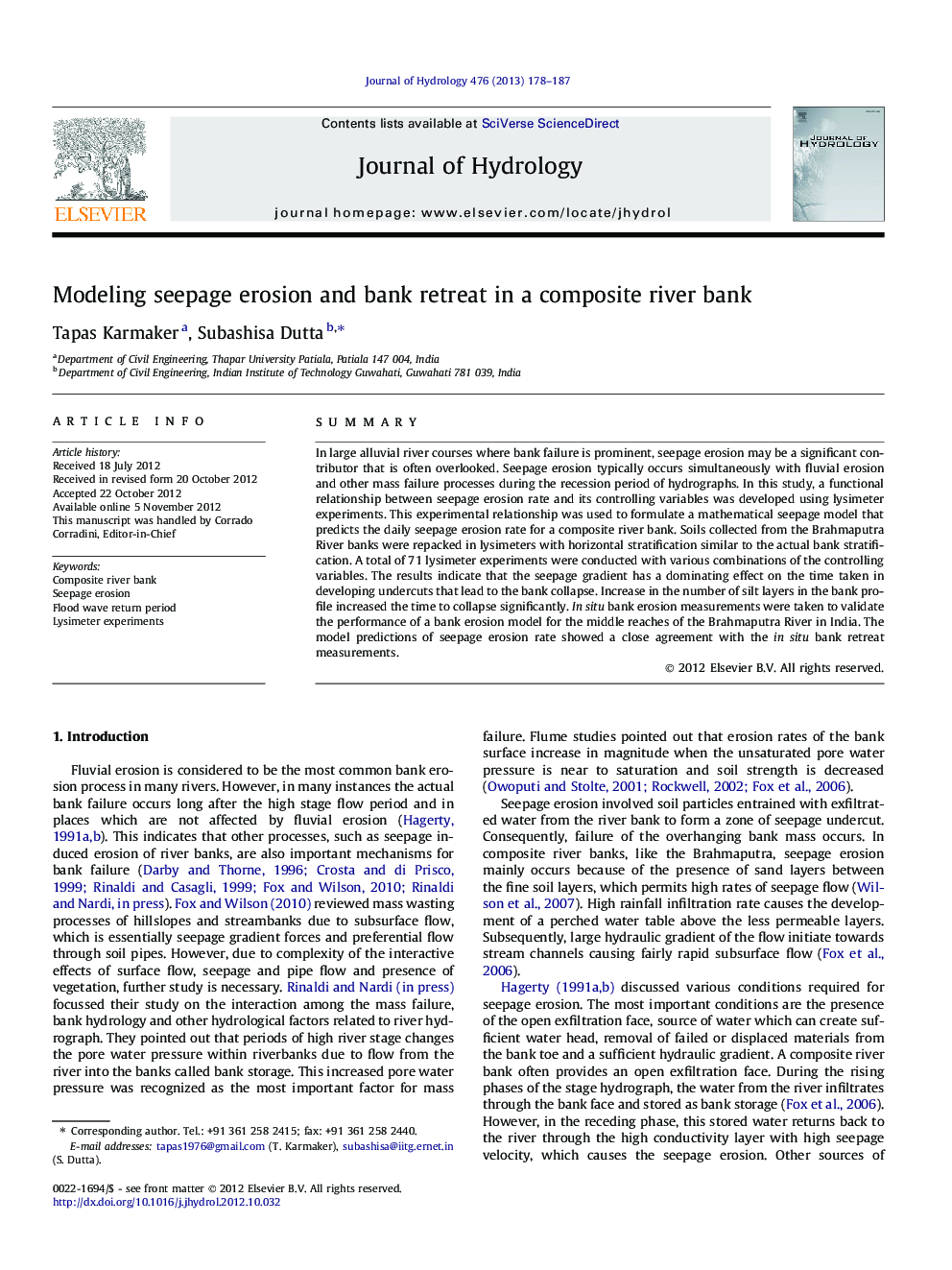 Modeling seepage erosion and bank retreat in a composite river bank