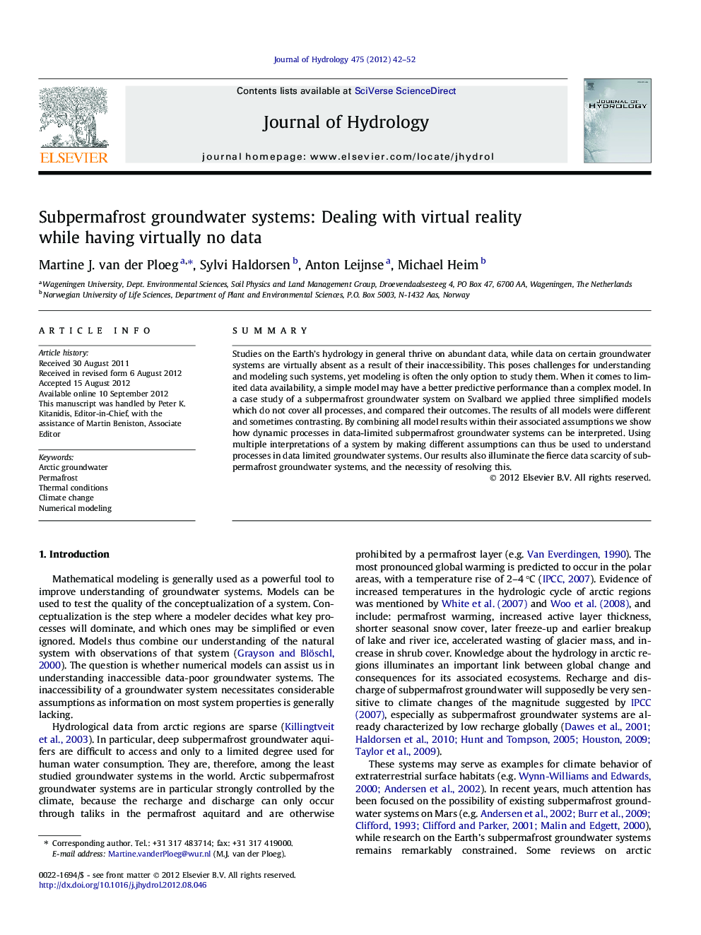 Subpermafrost groundwater systems: Dealing with virtual reality while having virtually no data