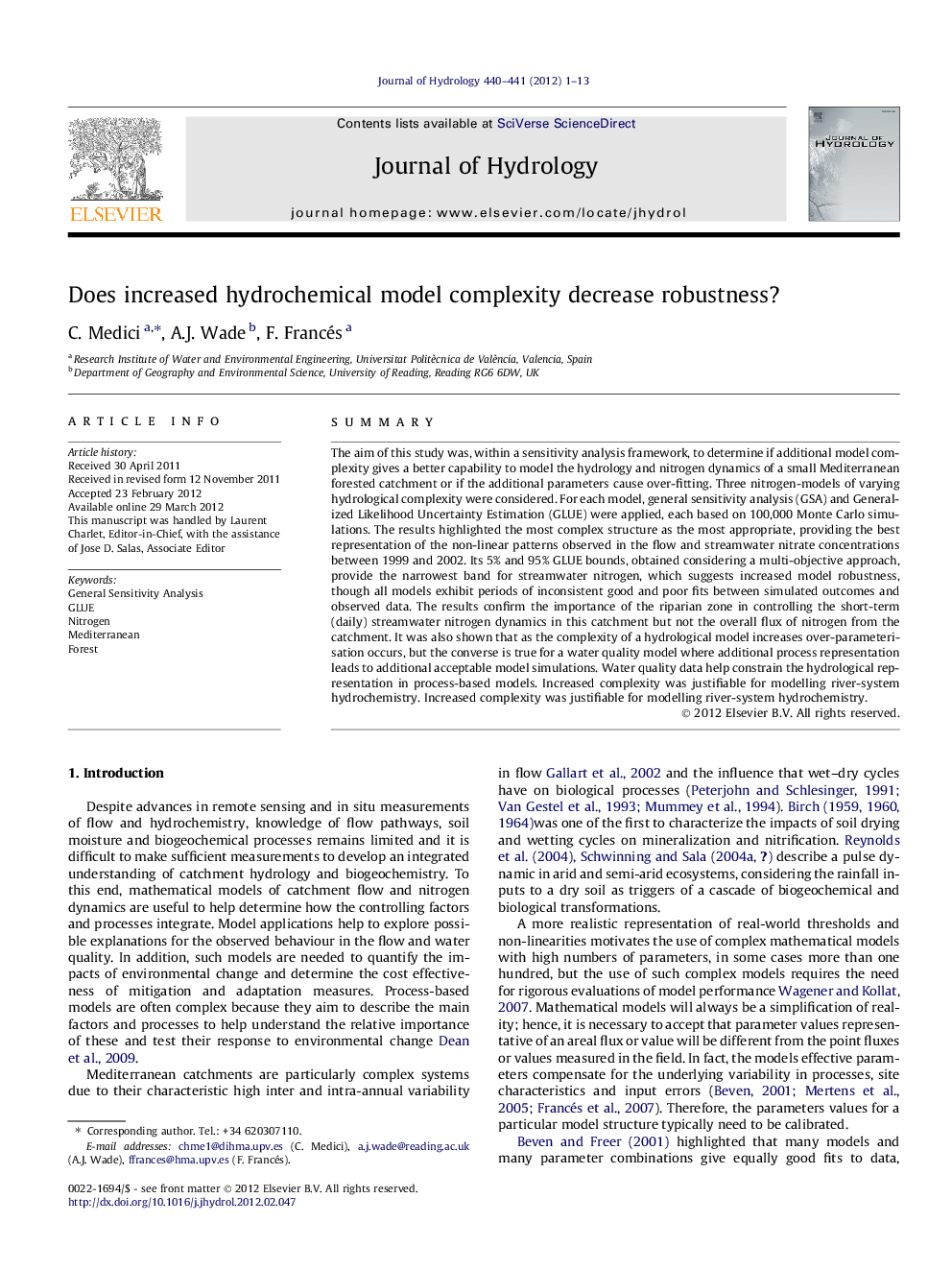 Does increased hydrochemical model complexity decrease robustness?