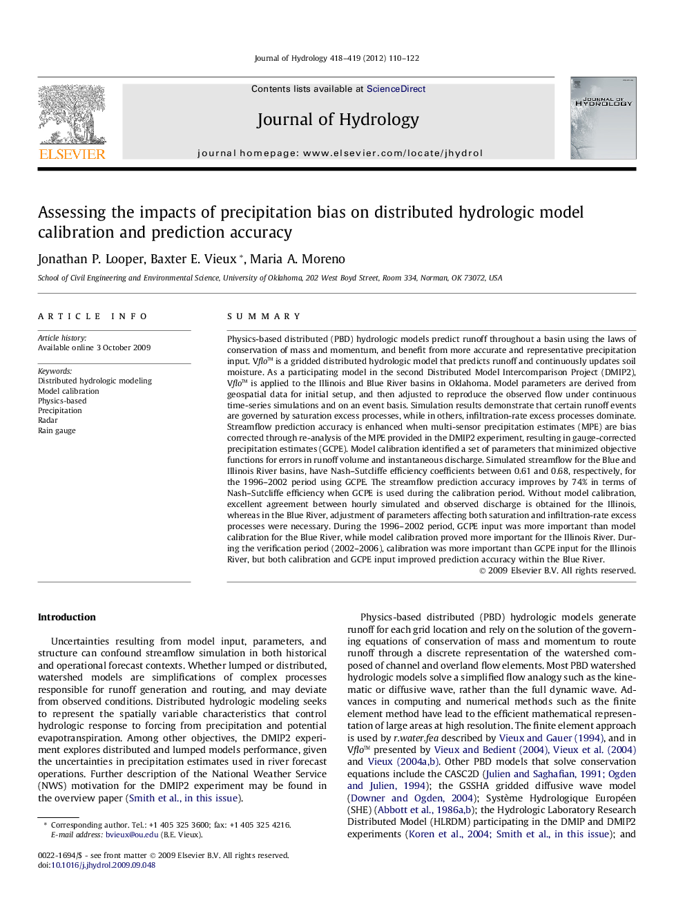 Assessing the impacts of precipitation bias on distributed hydrologic model calibration and prediction accuracy