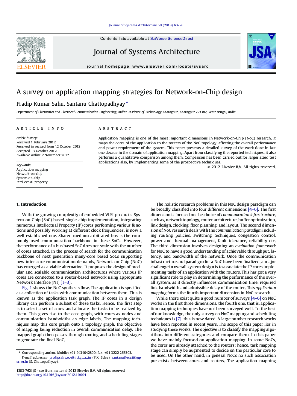 A survey on application mapping strategies for Network-on-Chip design