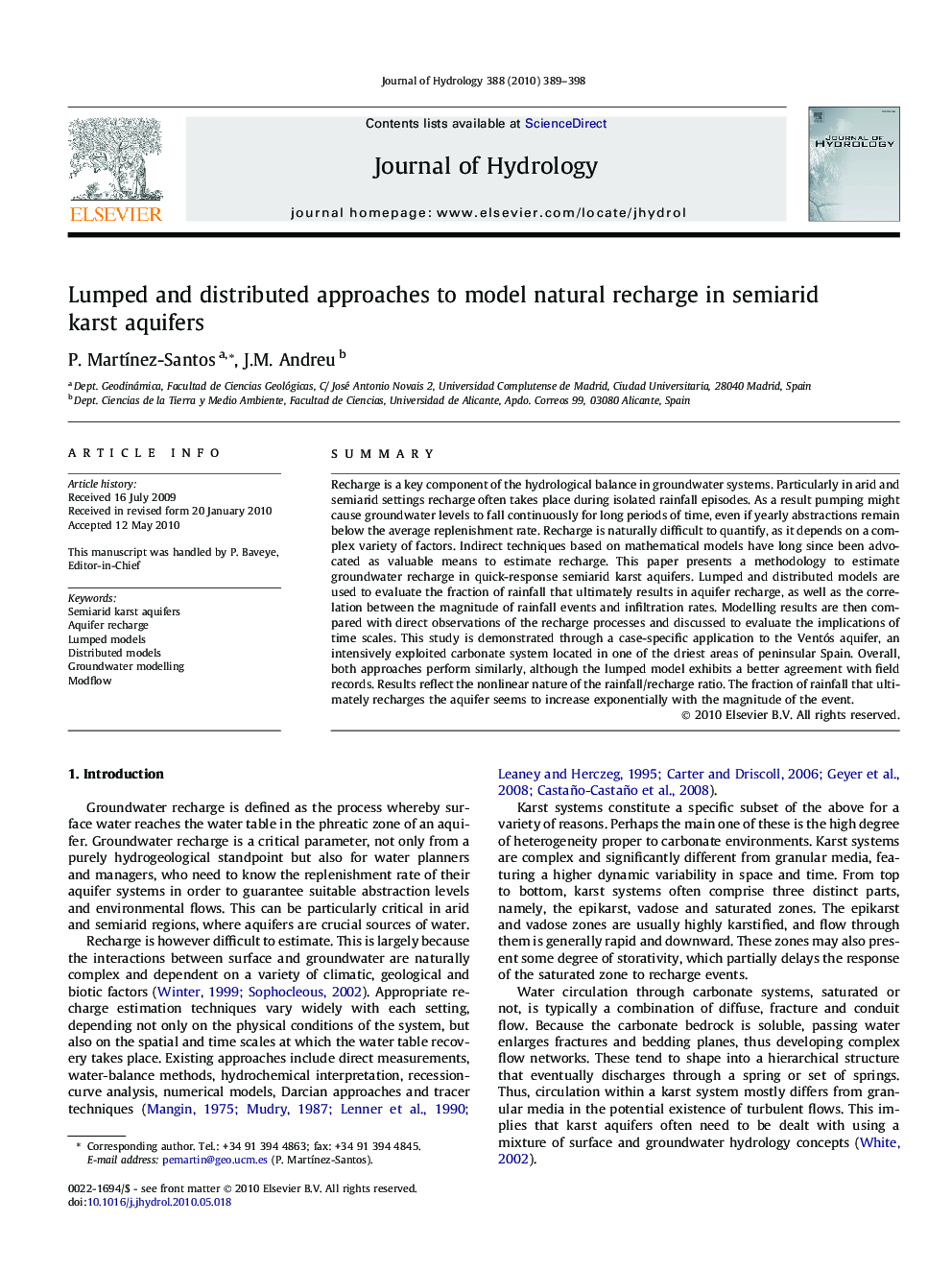 Lumped and distributed approaches to model natural recharge in semiarid karst aquifers