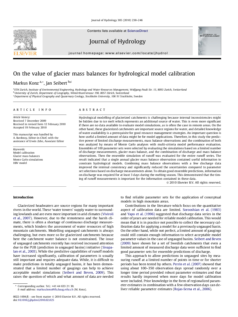 On the value of glacier mass balances for hydrological model calibration