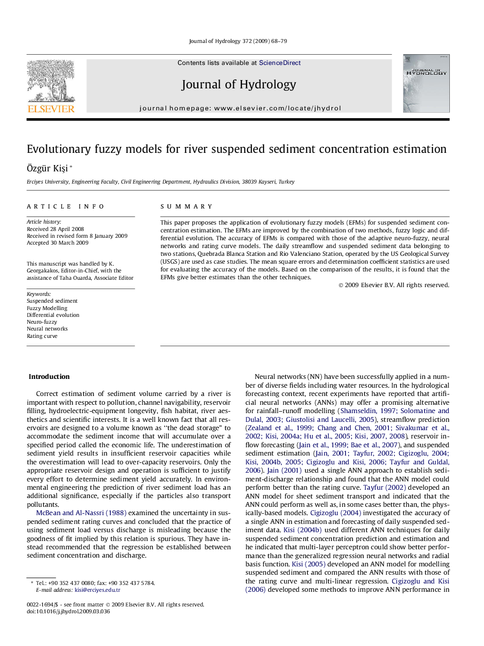 Evolutionary fuzzy models for river suspended sediment concentration estimation