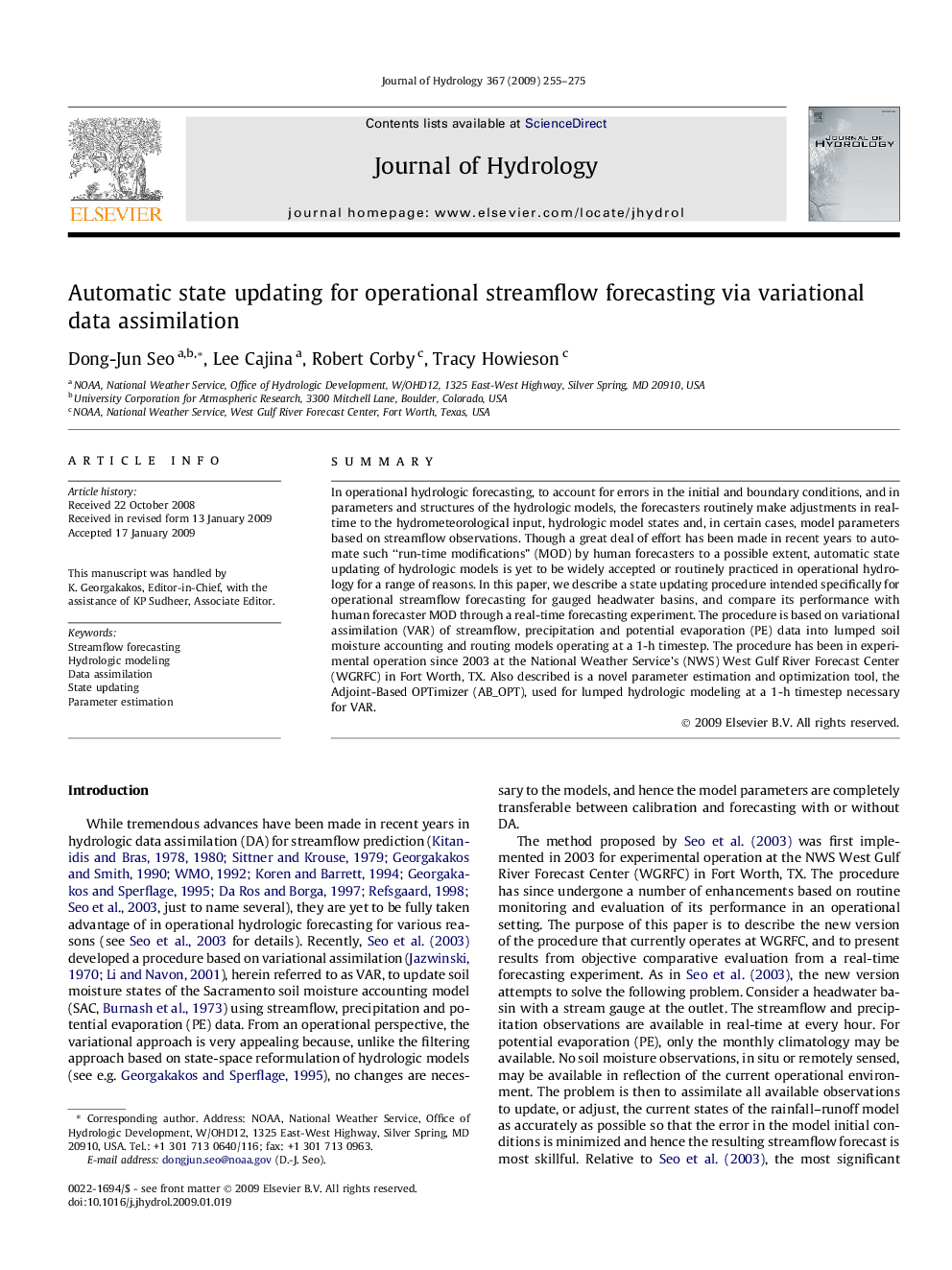 Automatic state updating for operational streamflow forecasting via variational data assimilation