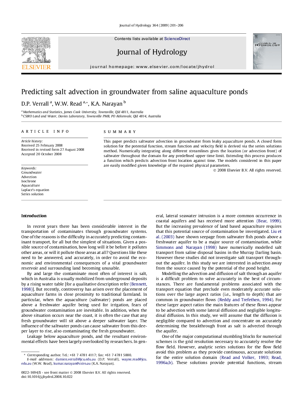 Predicting salt advection in groundwater from saline aquaculture ponds