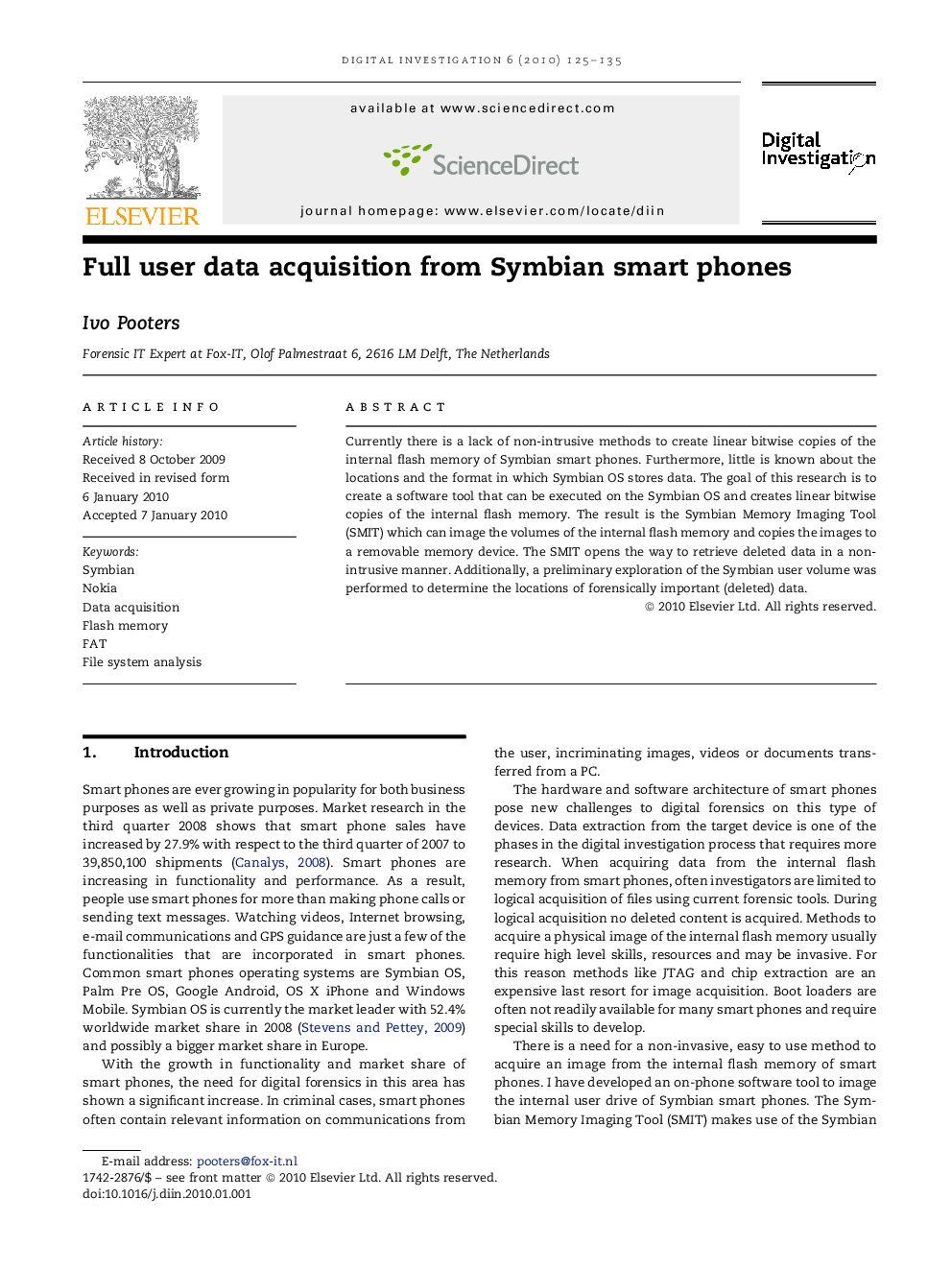 Full user data acquisition from Symbian smart phones