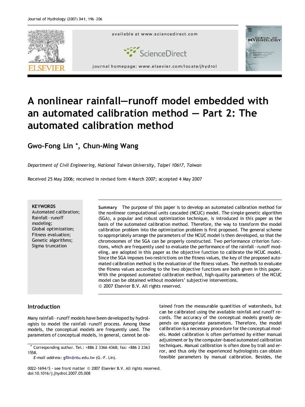 A nonlinear rainfall–runoff model embedded with an automated calibration method – Part 2: The automated calibration method