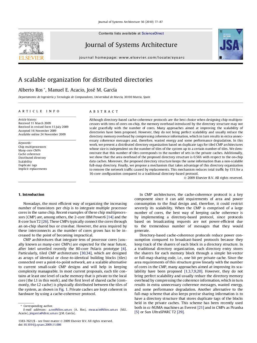 A scalable organization for distributed directories