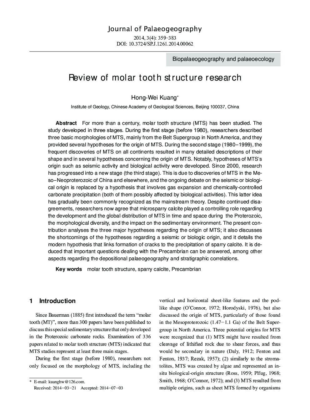 Review of molar tooth structure research