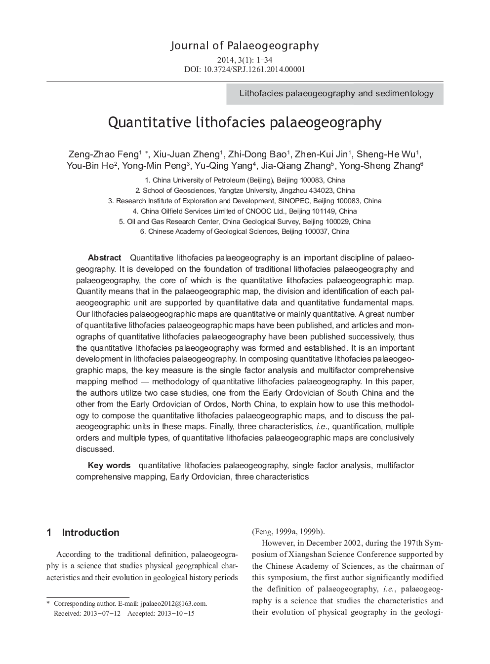 Quantitative lithofacies palaeogeography