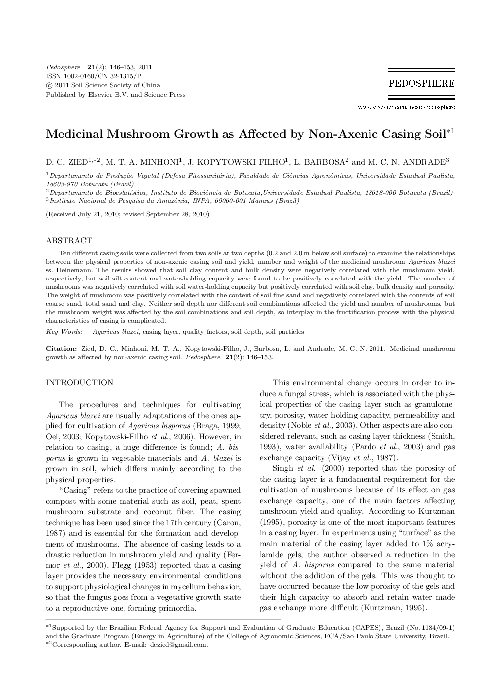 Medicinal Mushroom Growth as Affected by Non-Axenic Casing Soil 