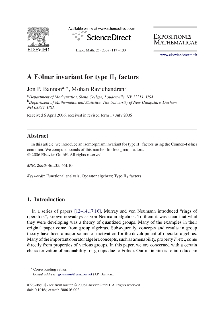 A Følner invariant for type II1II1 factors