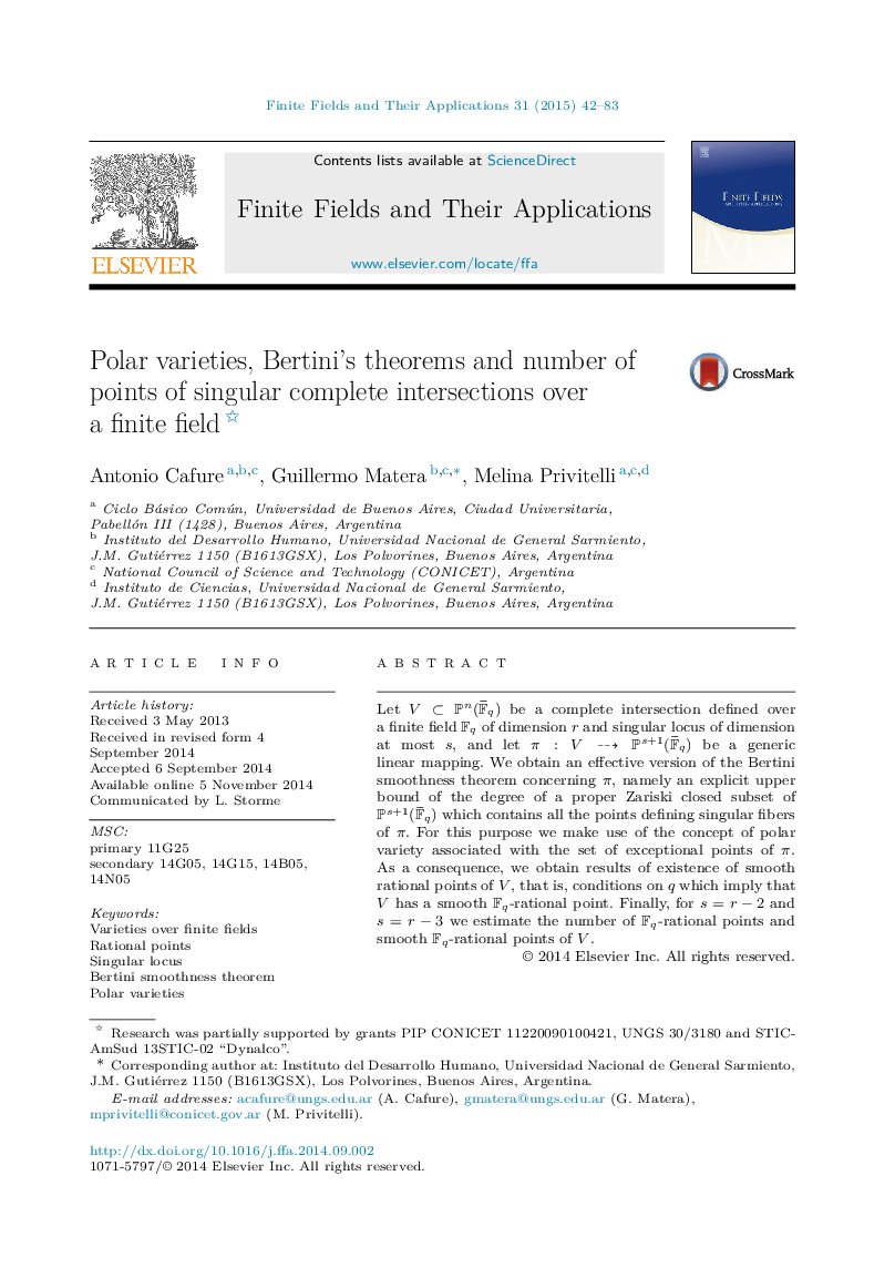 Polar varieties, Bertini's theorems and number of points of singular complete intersections over a finite field 