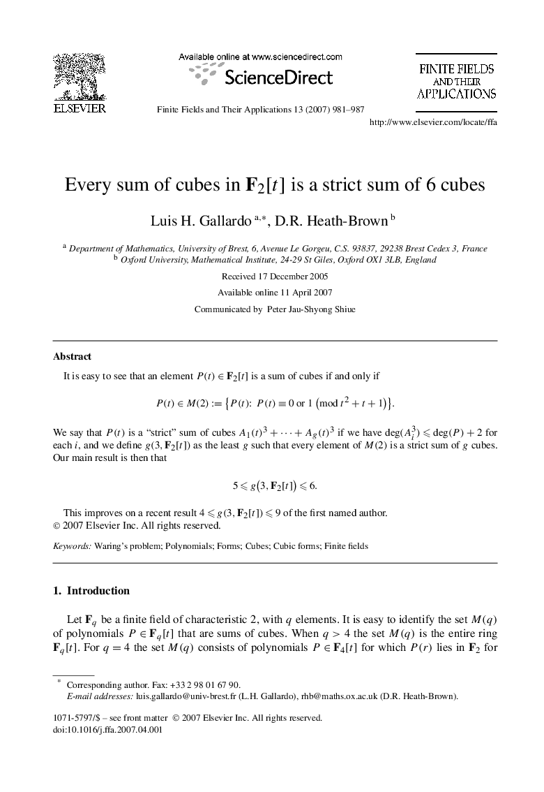 Every sum of cubes in F2[t] is a strict sum of 6 cubes