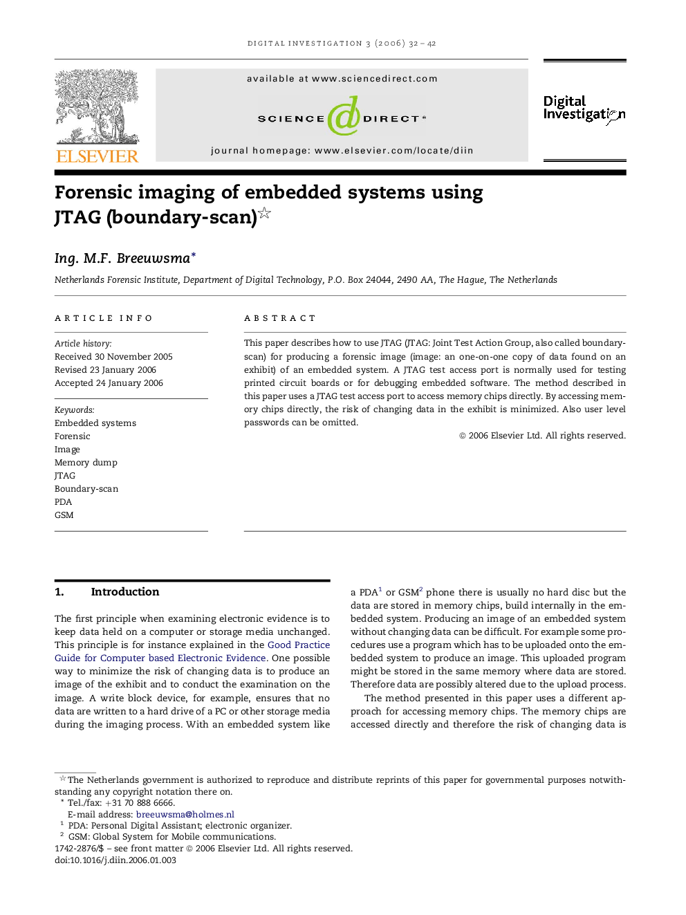 Forensic imaging of embedded systems using JTAG (boundary-scan) 