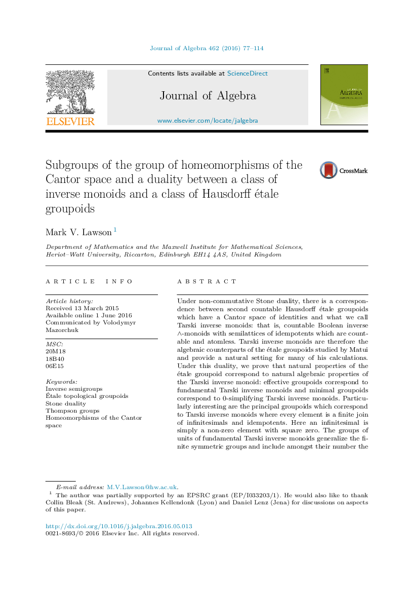 Subgroups of the group of homeomorphisms of the Cantor space and a duality between a class of inverse monoids and a class of Hausdorff étale groupoids