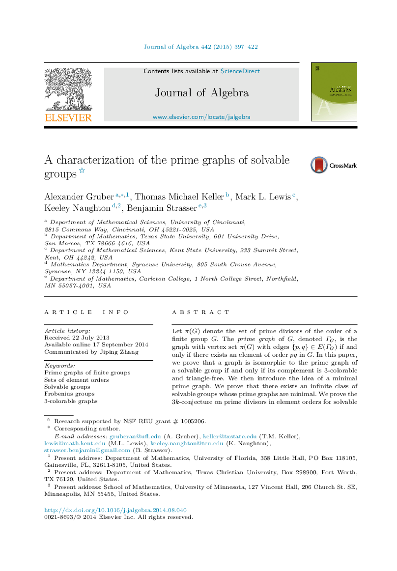 A characterization of the prime graphs of solvable groups 