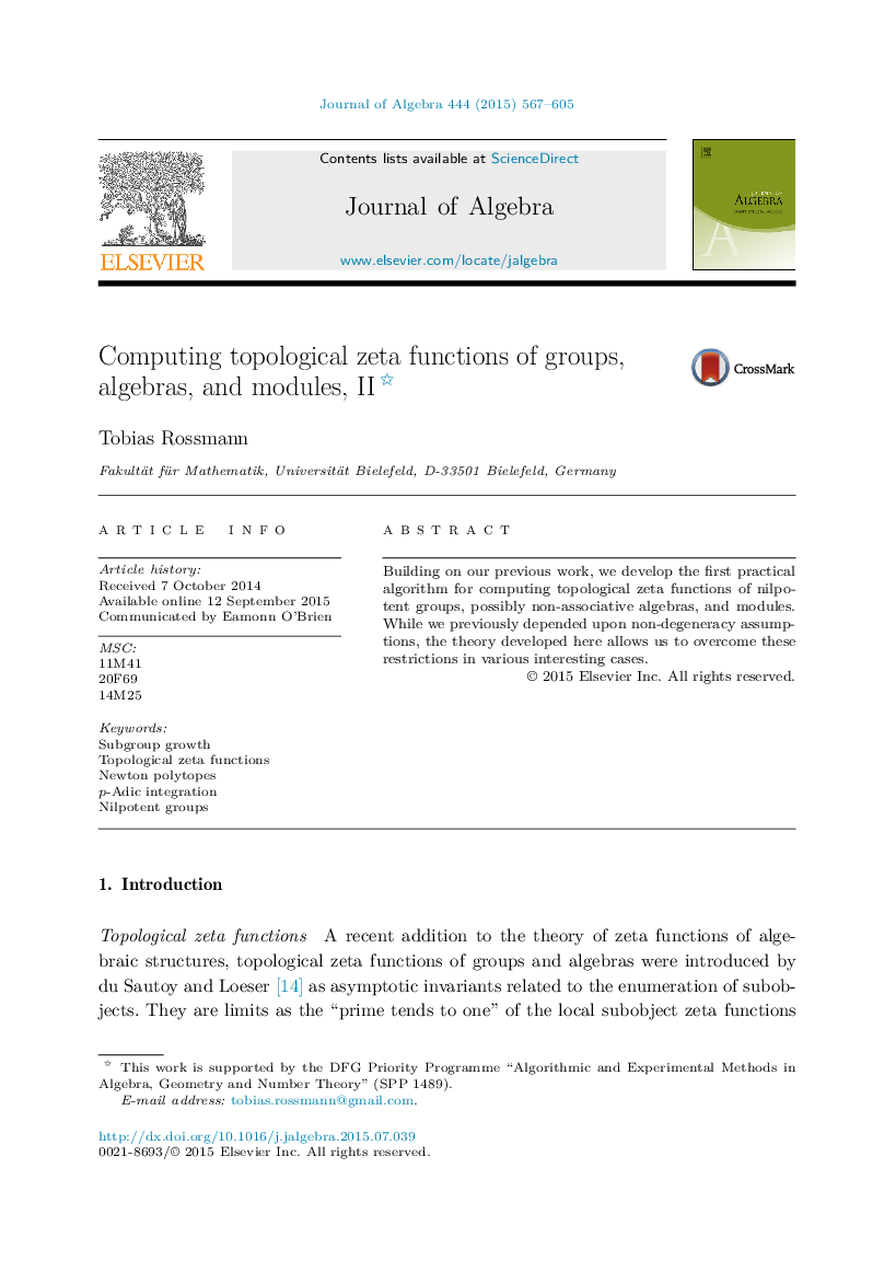 Computing topological zeta functions of groups, algebras, and modules, II 