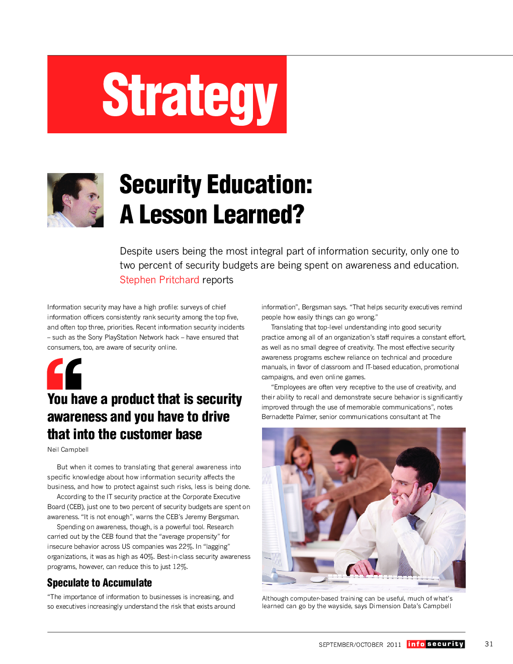 Security Education: A Lesson Learned?