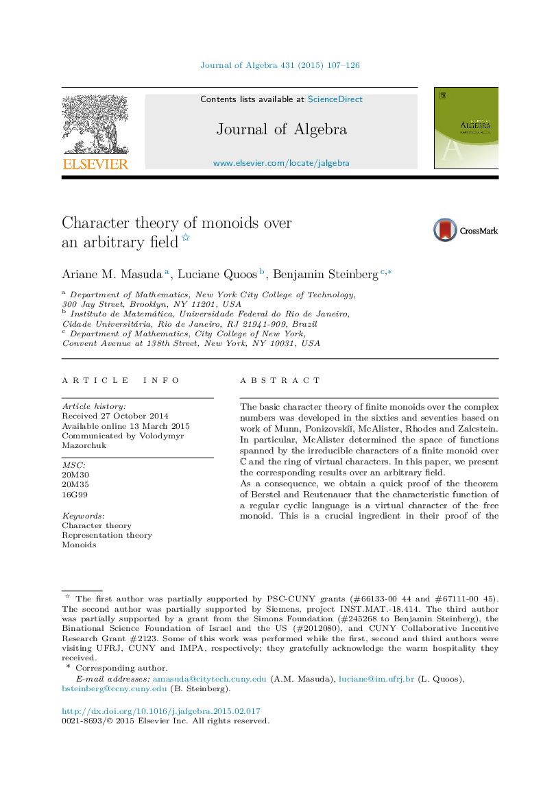 Character theory of monoids over an arbitrary field 